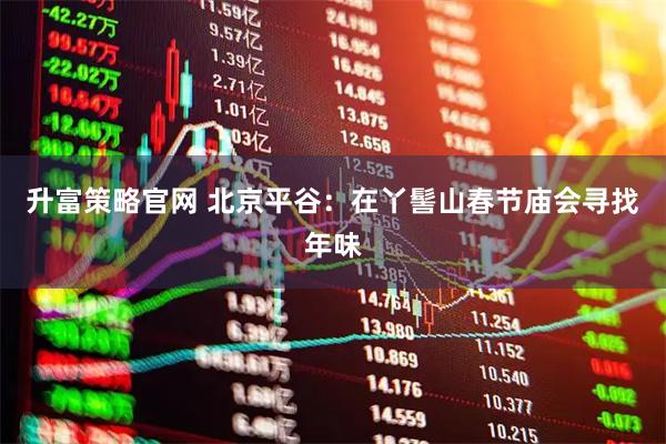 升富策略官网 北京平谷：在丫髻山春节庙会寻找年味